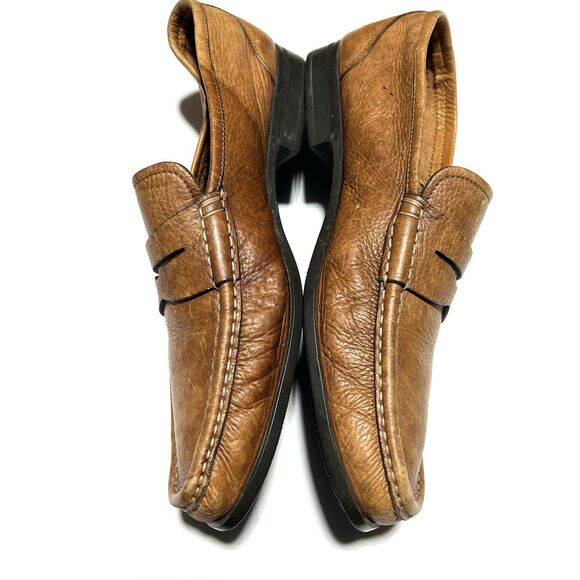 Santoni Ascott British Tan Men’s Leather Penny Loafers Size 11